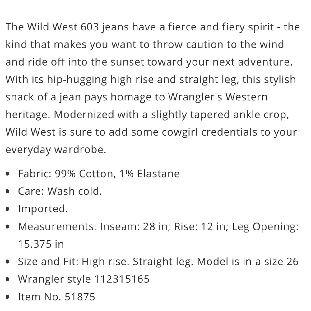Wrangler 12 31 Wild West high rise straight NWT light vintage rodeo cowgirl - Picture 7 of 7